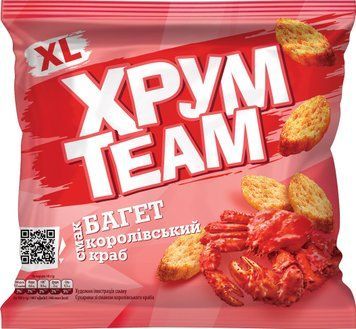 Сухарики "Хрум Теаm" багет Королівський краб 90г. / 24шт 386 фото