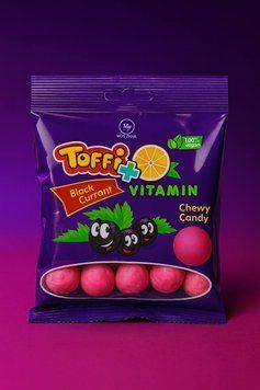 Жувальна цукерка Toffi+Вітамін С Смородина 70г./40 шт (Хорошоп) 292 фото