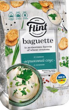 Сухарики Флінт baguette вершковий соус 100г. / 12шт 348 фото