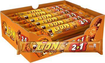 Батончик Lion 2+1 арахіс з карамелью 90 г/24 шт 00000001427 фото