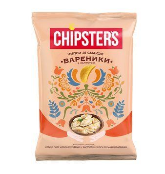 Чіпси Chipster's зі смаком "Вареники з капустою" 100г. / 16шт 403 фото