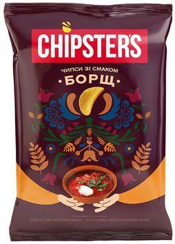 Чіпси Chipster's зі смаком "Борщ" 100г. / 16шт 403 фото