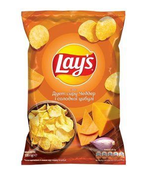 Чіпси Lay's дует сиру Чеддер і солодкої цибулі 120г. / 21шт 415 фото