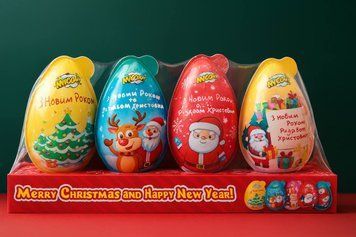Яйце New Year 40 г. / 8 шт (Хорошоп) 00000001584 фото