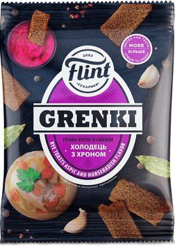 Сухарики Флінт grenki холодець з хроном 100г. / 50 шт 354 фото