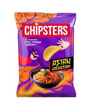 Чіпси Chipster's зі смаком "Гострий удон" 100г. / 16шт 403 фото