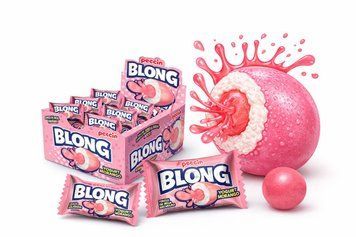 Жуйка Blong Yogurt Morange (полуничний йогурт) з джемом 5г / 40шт 00000002214 фото