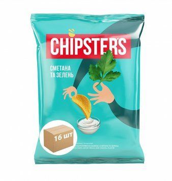 Чіпси Chipster's сметана із зеленню 100г. / 16шт 403 фото