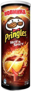 Чіпси Pringles Hot&Spicy 165г. / 19 шт 00000000843 фото