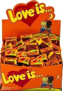 Жуйка Love is (Оранжева) Ананас-Апельсин 4.2г. / 100шт 297 фото