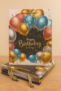 Пакет Подарунковий Happy Birthday 30*42см №758 12 шт (Хорошоп) 00000001684 фото