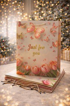 Пакет Подарунковий Just For You квіти 30*42см №1020А 12 шт 00000001999 фото