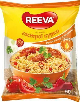 Вермішель Reeva Гостра Курка 60г. / 60шт 146 фото