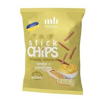 Сухарики Stick ТМ "MB FOODY" з гірчично-вершковим смаком 55г/ 9 шт 00000002318 фото