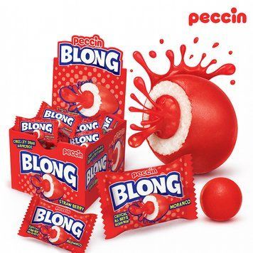Жуйка Blong Morango (полуниця) з джемом 5г / 40шт 00000002209 фото